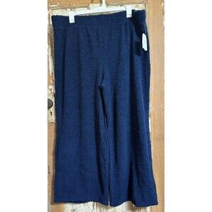 Wonderly Pull On Textured Wide Leg Pants - Navy - 3X (22W) Very Soft!